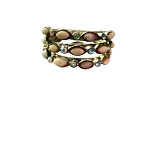 Sorrelli Crystal Silver Tone Adjustable Ring 6.5